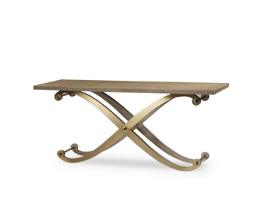 Elizabeth Console Table - Brown Shagreen Top